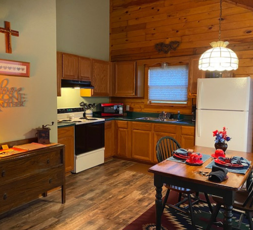 rustic romance cabin kitchen